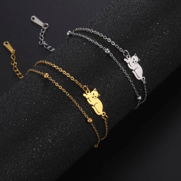 223836-sk4wwh.jpg Stainless Steel Cute Cat Bracelet