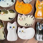 Japanese Cat Sauce Dish Ceramic Condiment Plate