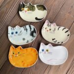Japanese Cat Sauce Dish Ceramic Condiment Plate