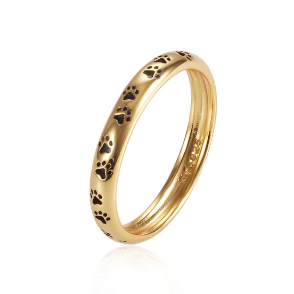 Cute Cat Pawprints Ring