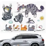 Funny tabby cat car decals