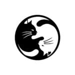 yin yang cat car sticker