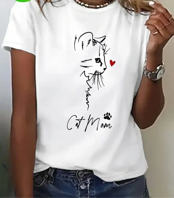 225096-mwruaz.jpg Cat Mom Graphic T Shirt