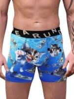 Mens 3D Cat Print Boxer Briefs