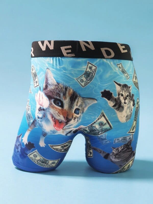 Mens 3D Cat Print Boxer Briefs
