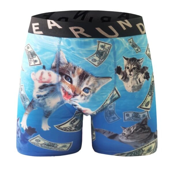 Mens 3D Cat Print Boxer Briefs