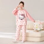225358-evx5f4.jpg Hello Kitty Coral Fleece Pajama Set for Girl