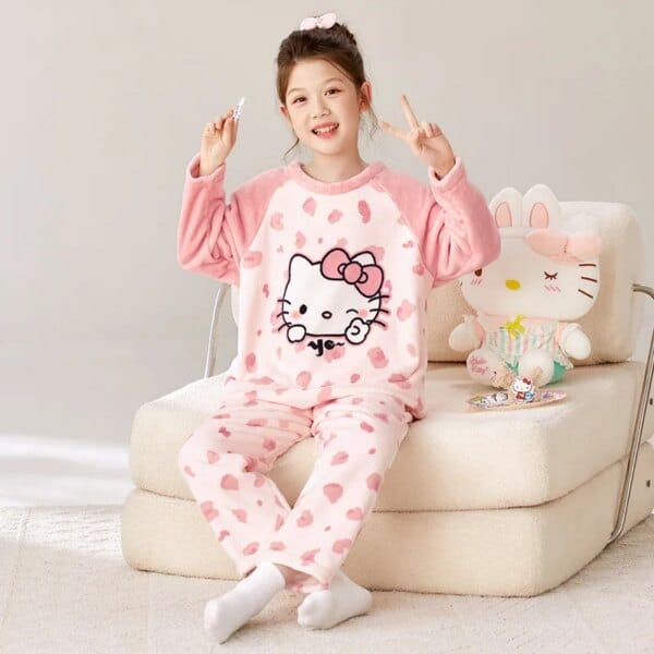 Hello Kitty Coral Fleece Pajama Set for Girl