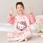 225358-qiubby.jpg Hello Kitty Coral Fleece Pajama Set for Girl