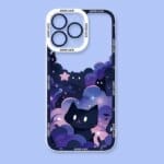 Artistic Black Cat Starry Phone Case