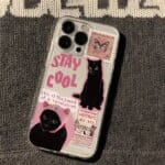 black cat transparent iphone case