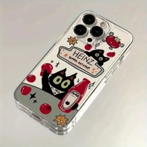 black cat transparent samsung phone case