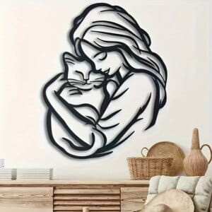 cat lover metal wall art silhouette