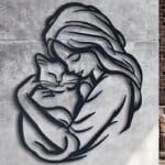 cat lover metal wall art silhouette