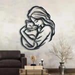cat lover metal wall art silhouette