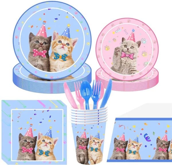 kitten party supplies tableware set