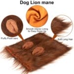 Lion Mane Dog Costume with Ears and Tail