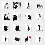 cute cartoon cat cushion cover