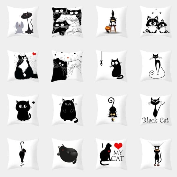 cute cartoon cat cushion cover