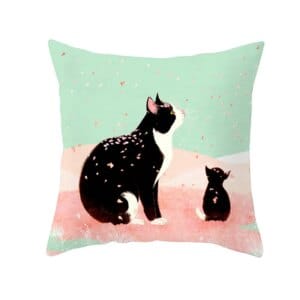 Balinese Cat Home whimsical black cat cushion cover