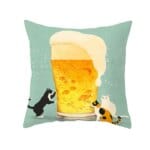 whimsical black cat cushion cover