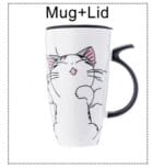 Cute Cat Style Ceramic Mug with Lid