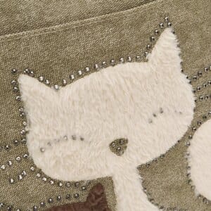 cute cat canvas shoulder tote bag
