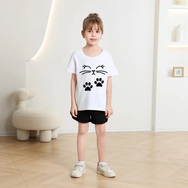 cute cat summer kids t shirt