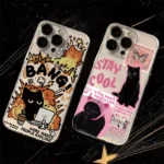 Black Cat Transparent Samsung Phone Case
