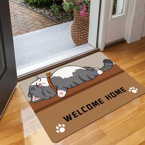 Cute Cat Entrance Door Mat – Non-Slip Welcome Mat