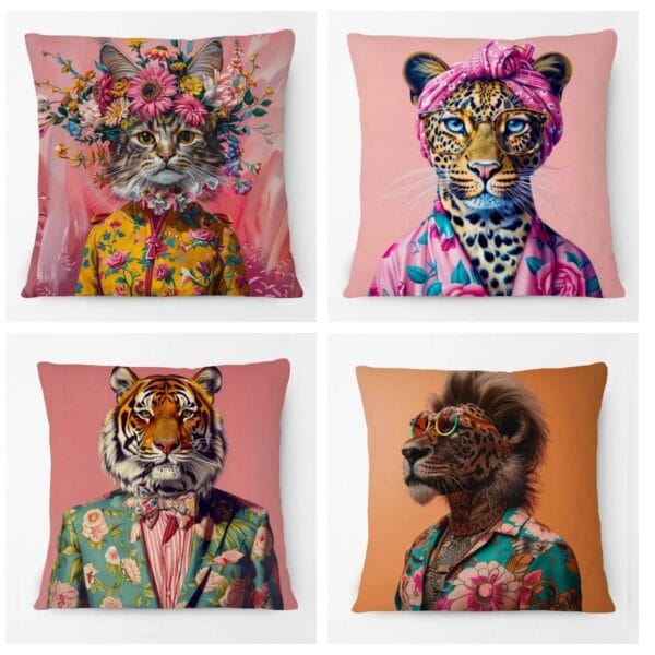 Funky Feline Decorative Cushion Cover