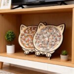 cat shaped wooden jigsaw puzzle
