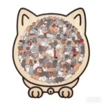 cat shaped wooden jigsaw puzzle