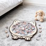 cat shaped wooden jigsaw puzzle