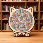 cat shaped wooden jigsaw puzzle