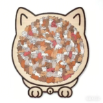 cat shaped wooden jigsaw puzzle