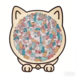 cat shaped wooden jigsaw puzzle